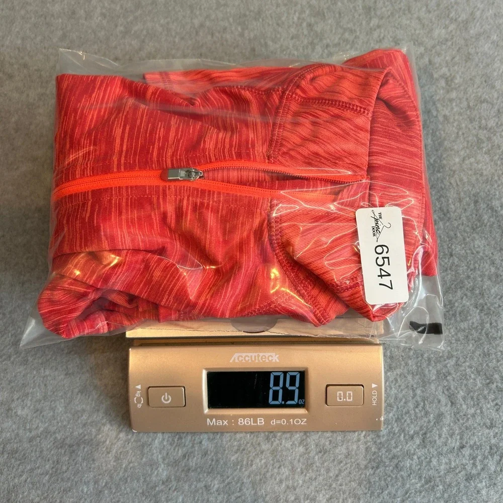 Athleta XXS 1/4 Zip Athletic Pullover Red Orange Space Dye Long Sleeve Running